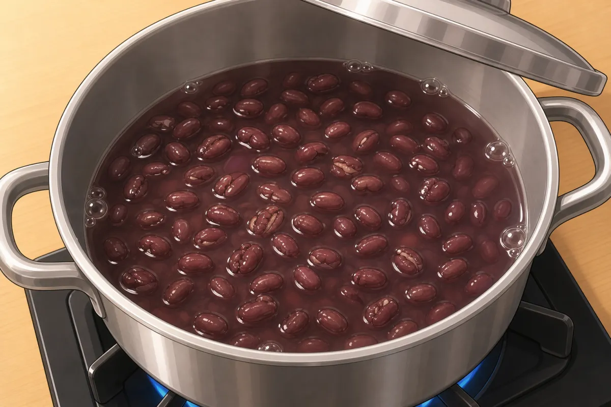 Simmer until a bean crushes