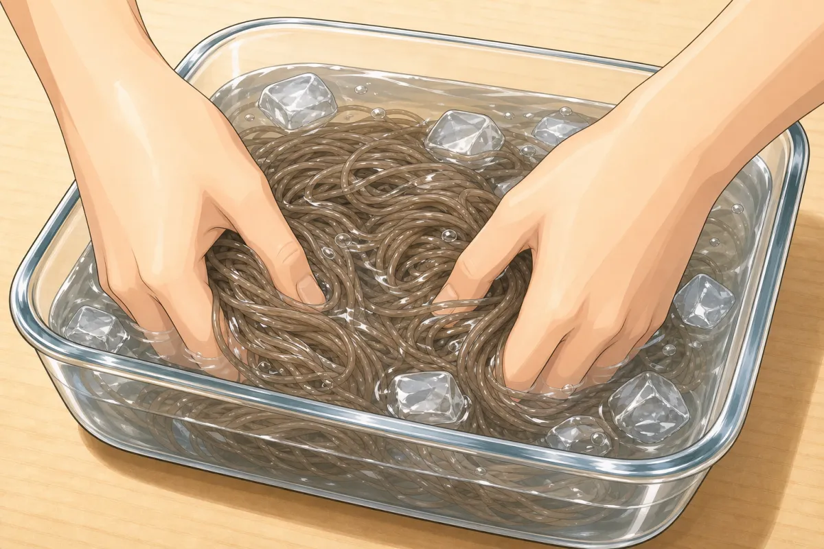 Last rinse in iced water — don't skip it.