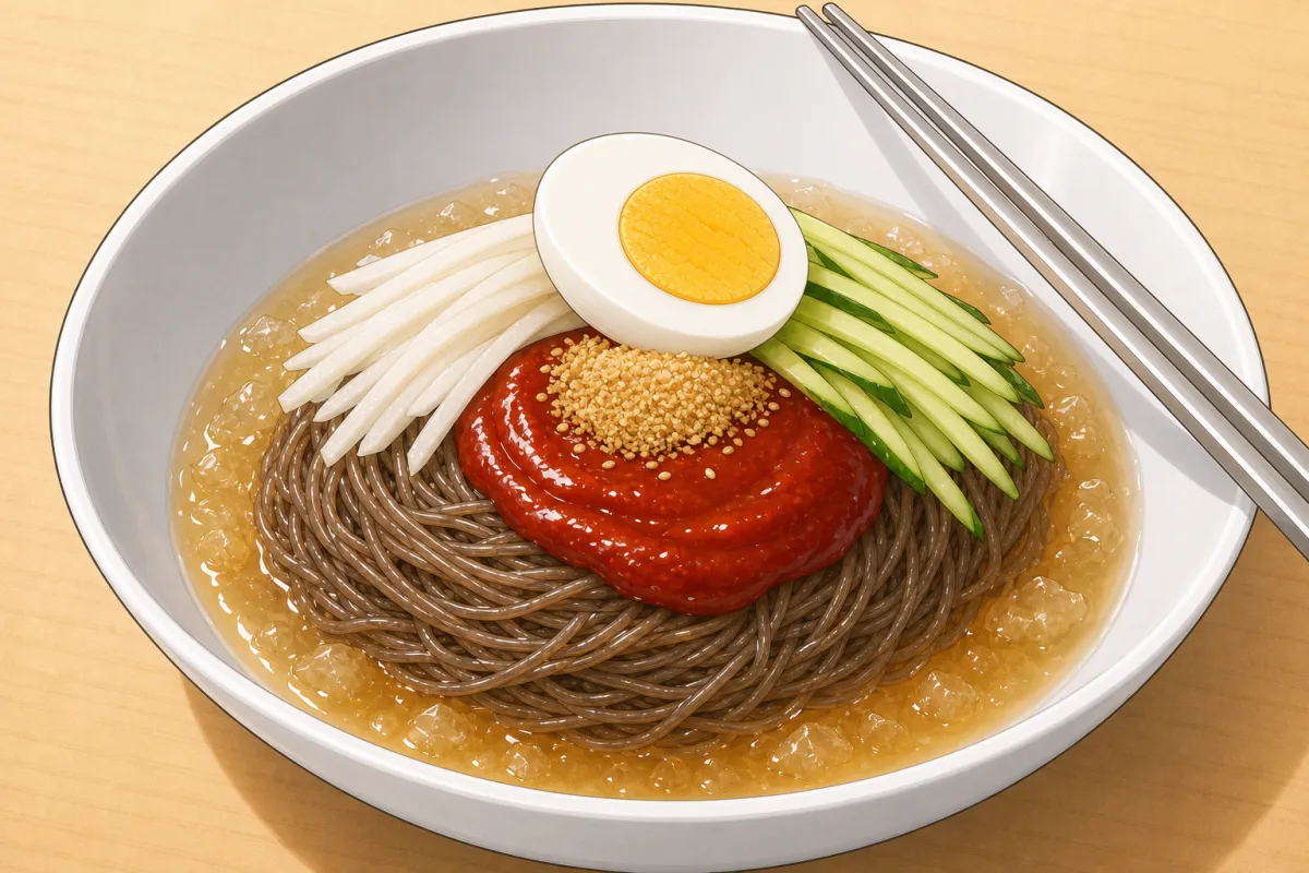 Bibim-naengmyeon (spicy cold buckwheat noodles)