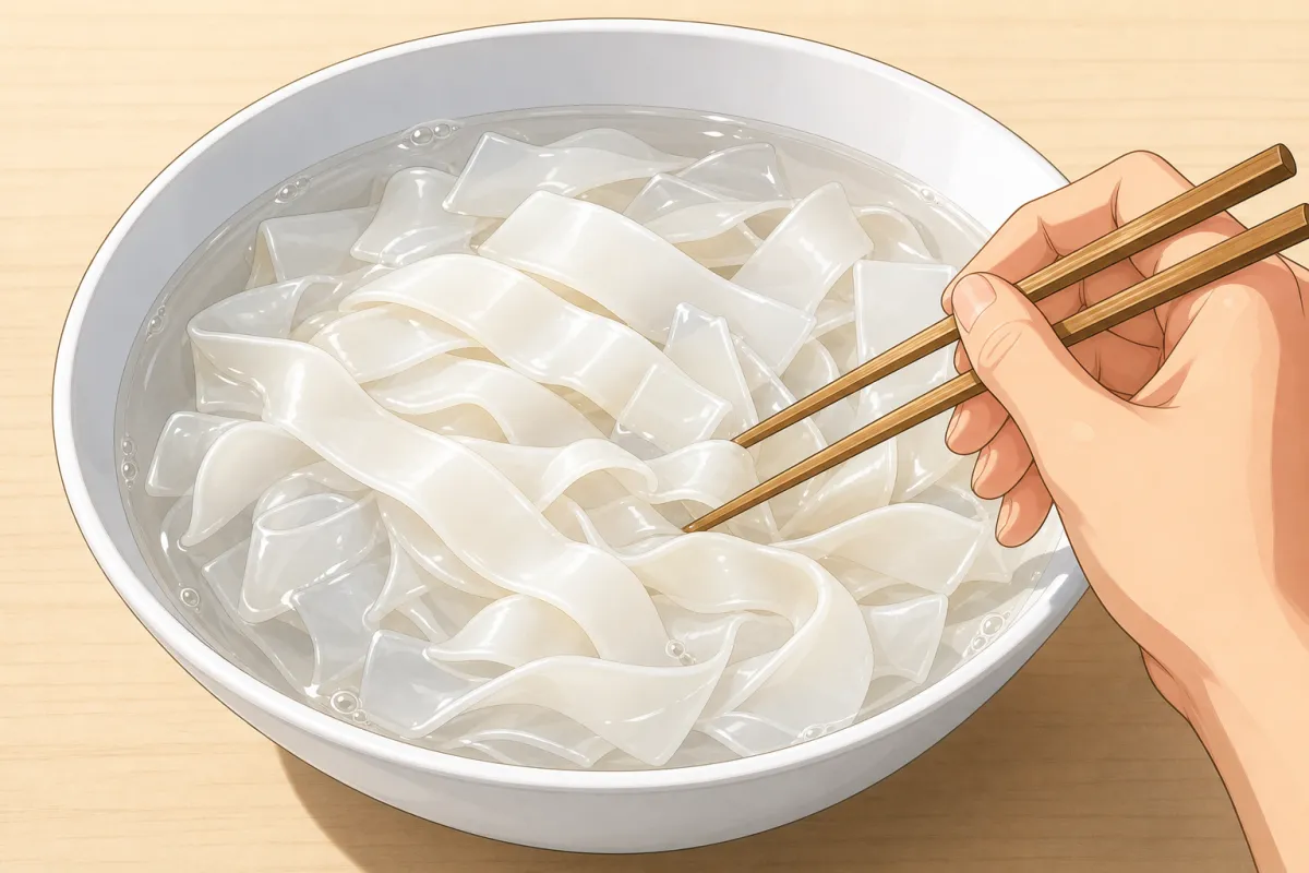 Soak or boil the noodles per the packet’s stir-fry instructions — stop while they still have a little bite.