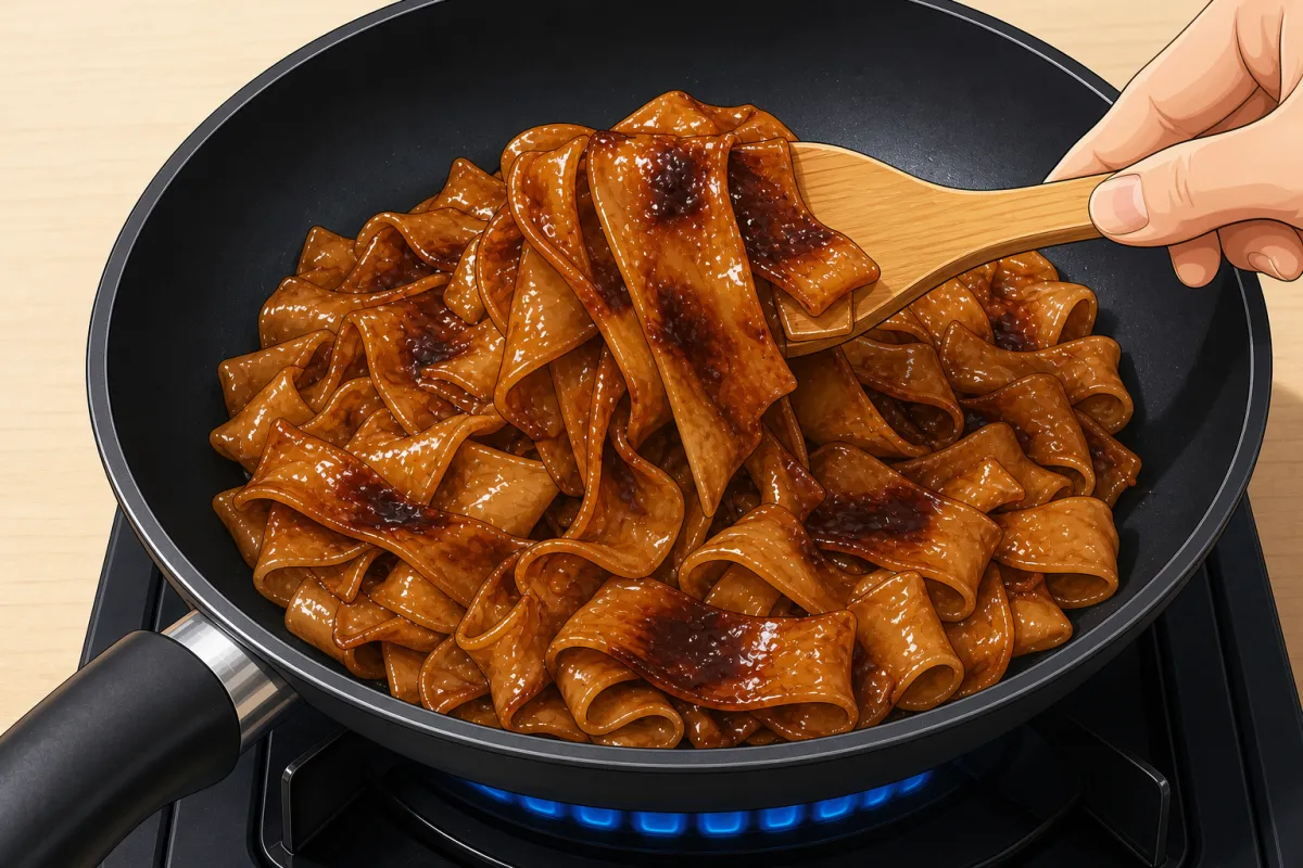 Then turn gently — the underside should be caramelised.