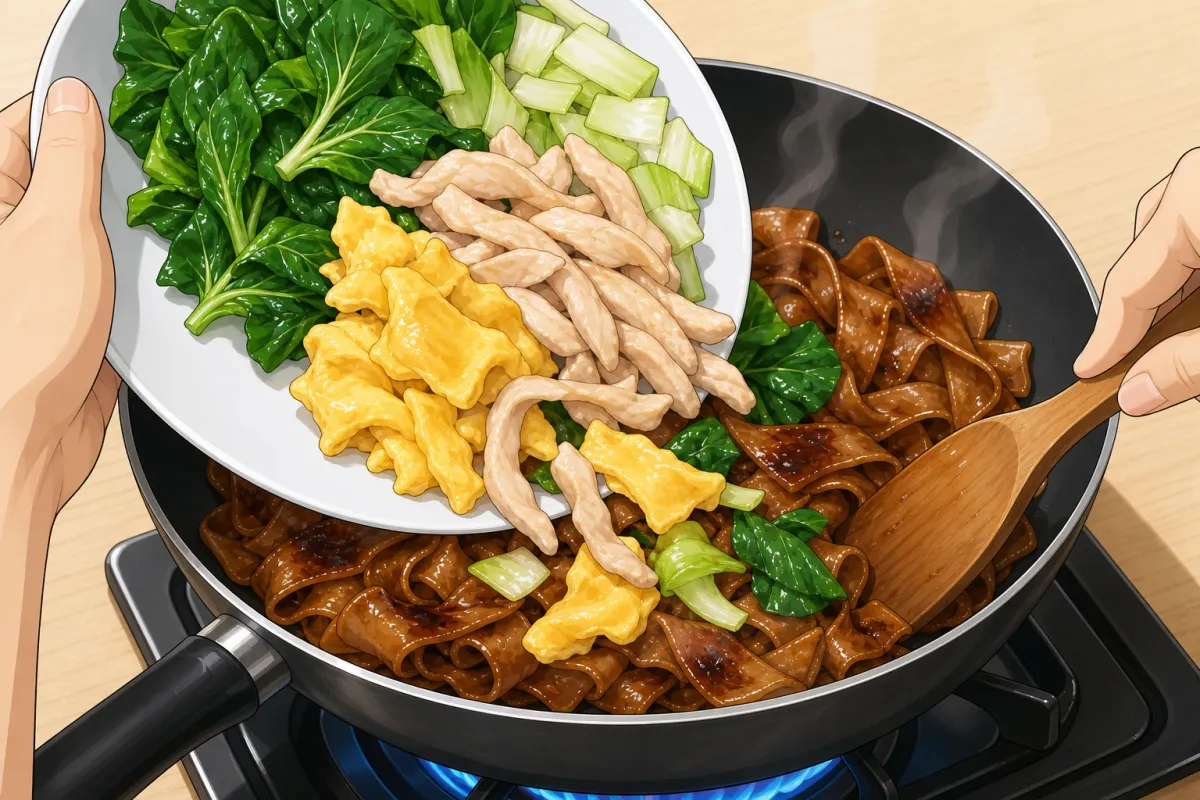 Return the chicken mixture and toss briefly.