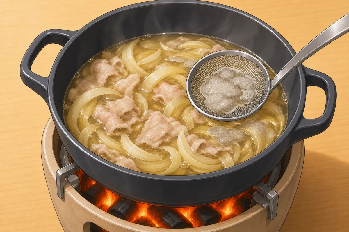 Dashi in, simmer and skim