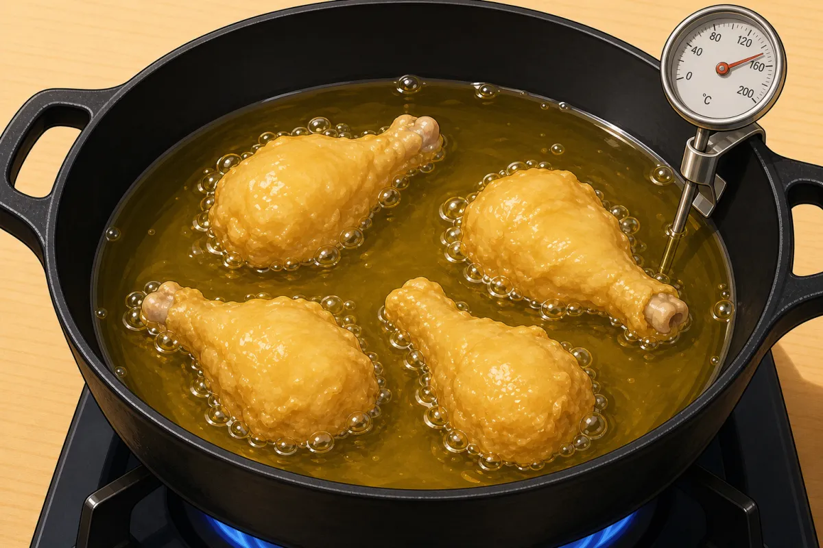 First fry — cook through
