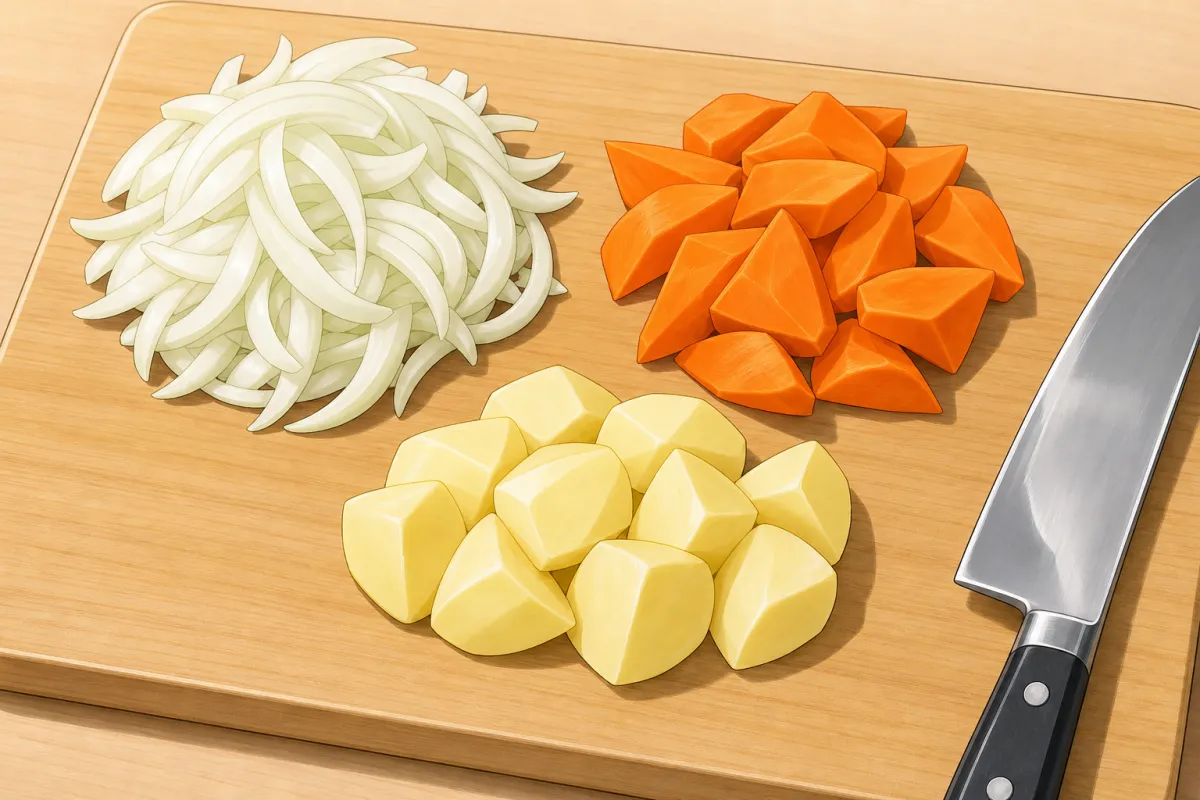 Cut the vegetables