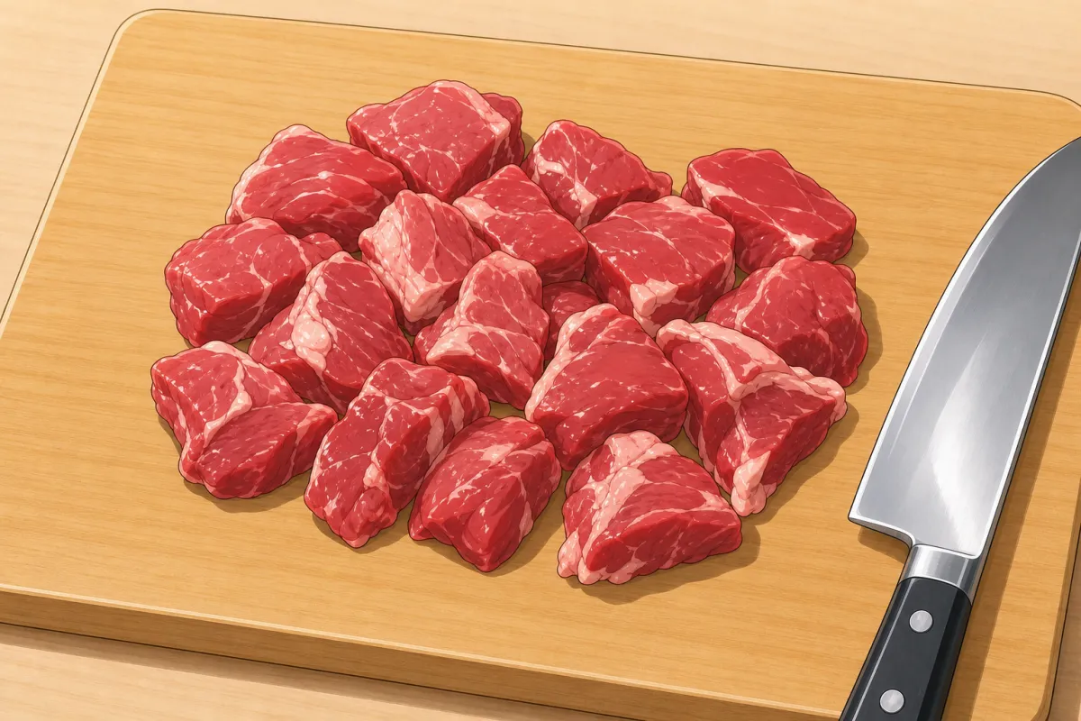 Cut the beef