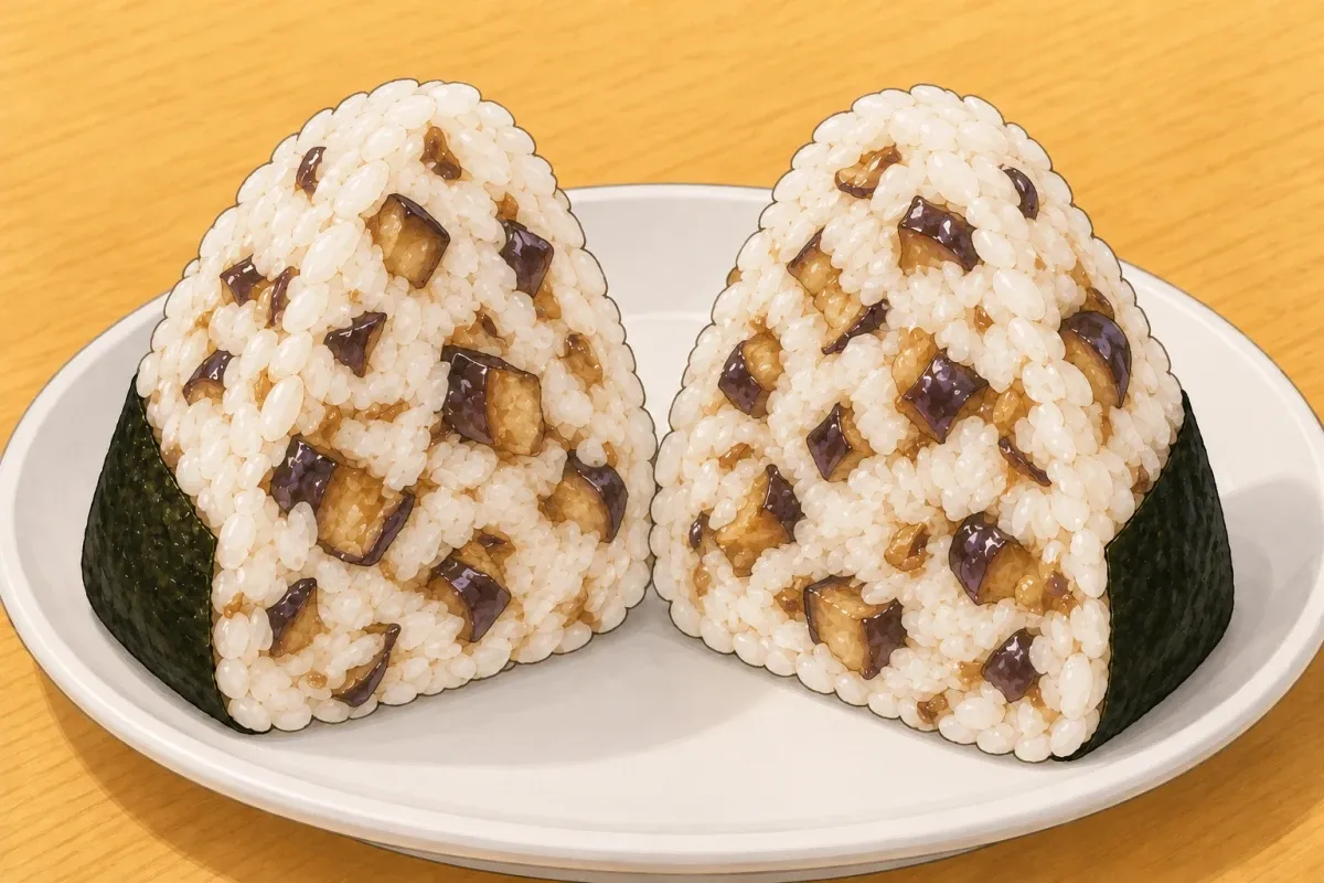 Eggplant tsukudani (after Nigihaya) onigiri