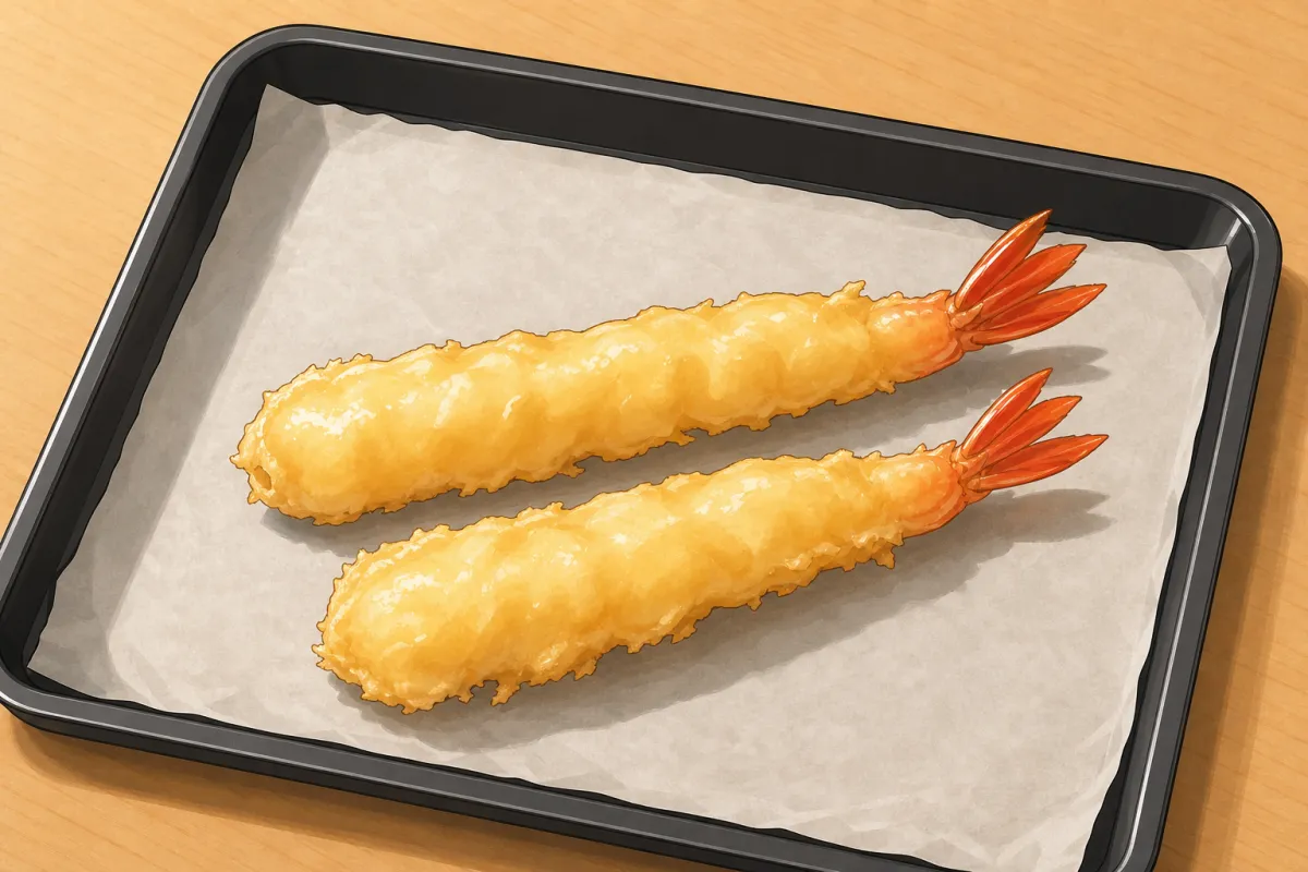 Bake the shrimp tempura