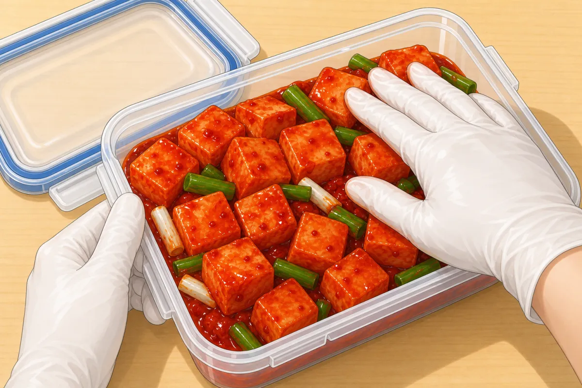 Pack into an airtight container and refrigerate 5–7 days before serving.