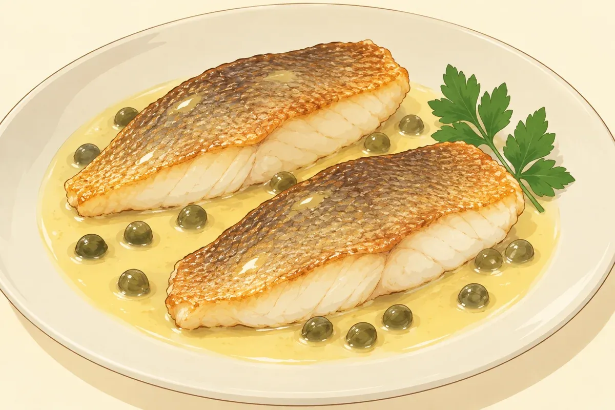 Çipura tava (pan-fried sea bream), lemon & capers