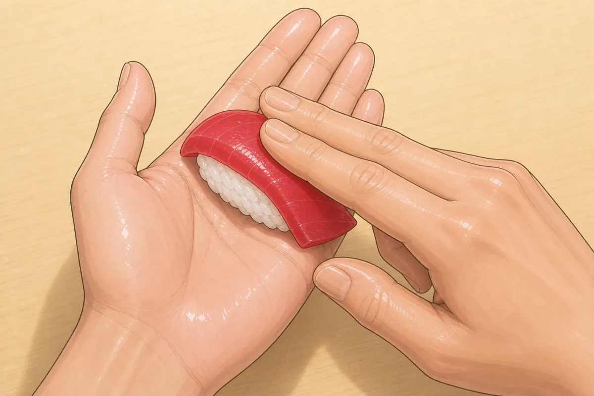 Nigiri: shaping by hand