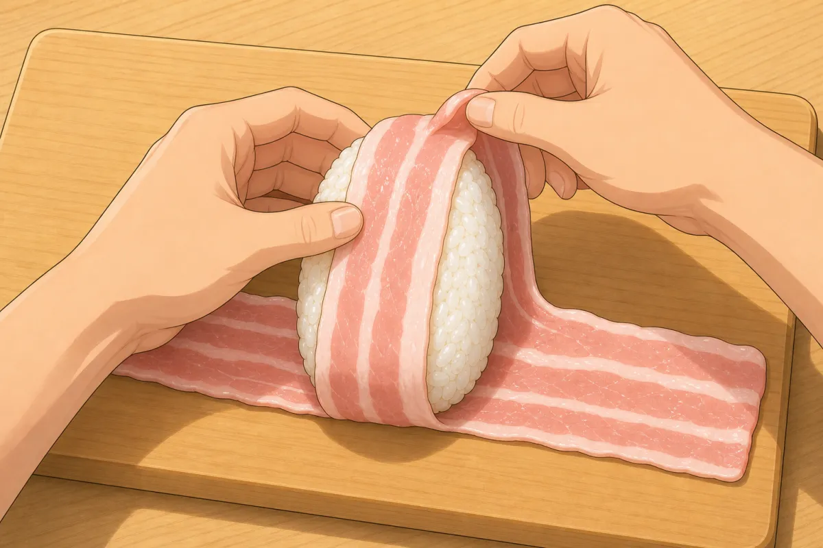 Stand the barrel on the slice and take the slice up over the top end, and down the other side.