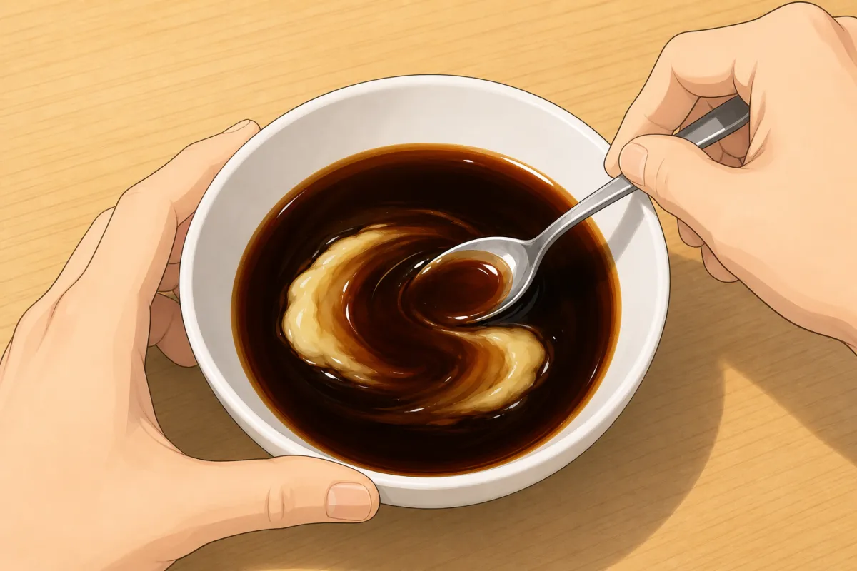 Stir the glaze together.