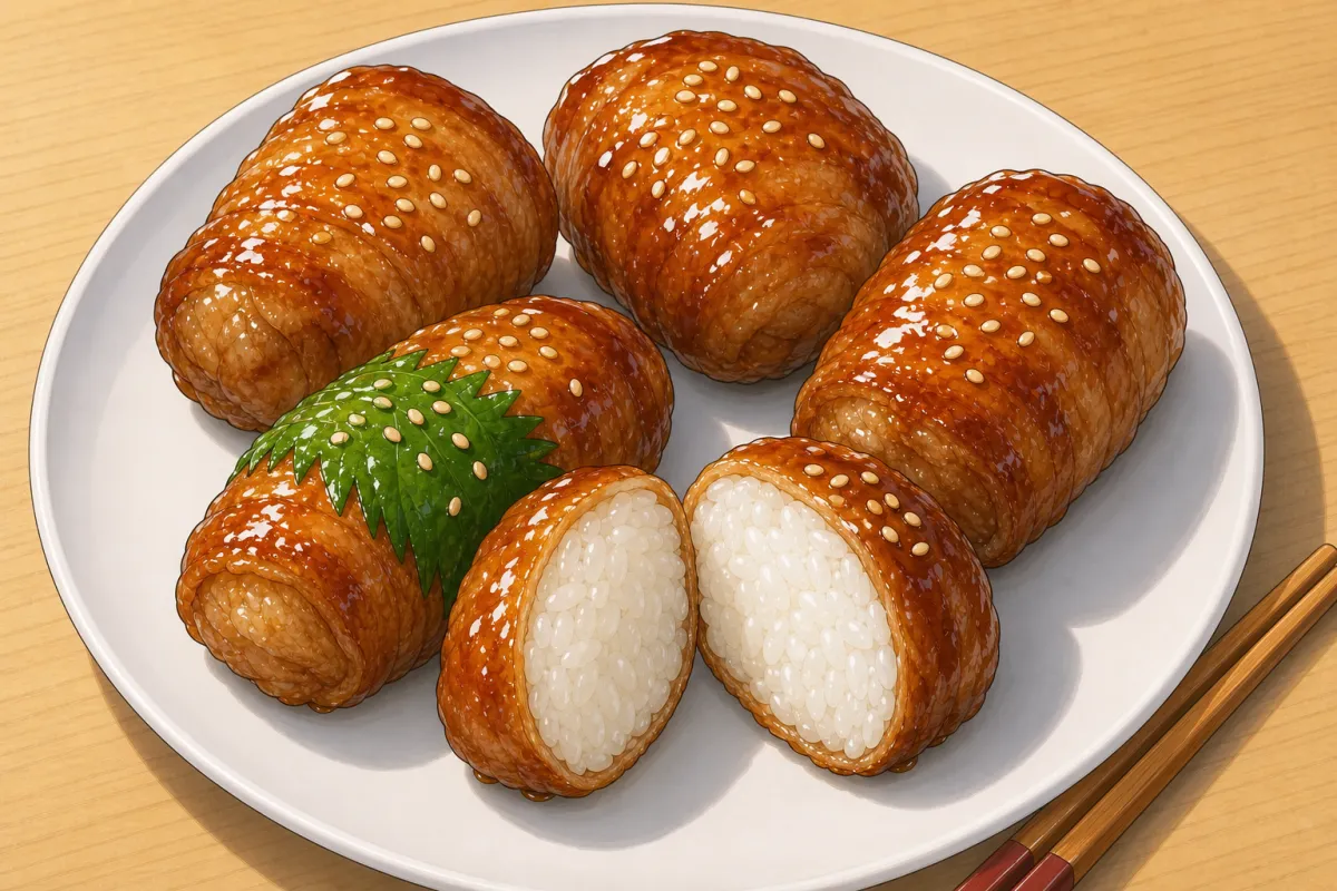 Nikumaki onigiri (pork-wrapped rice balls)