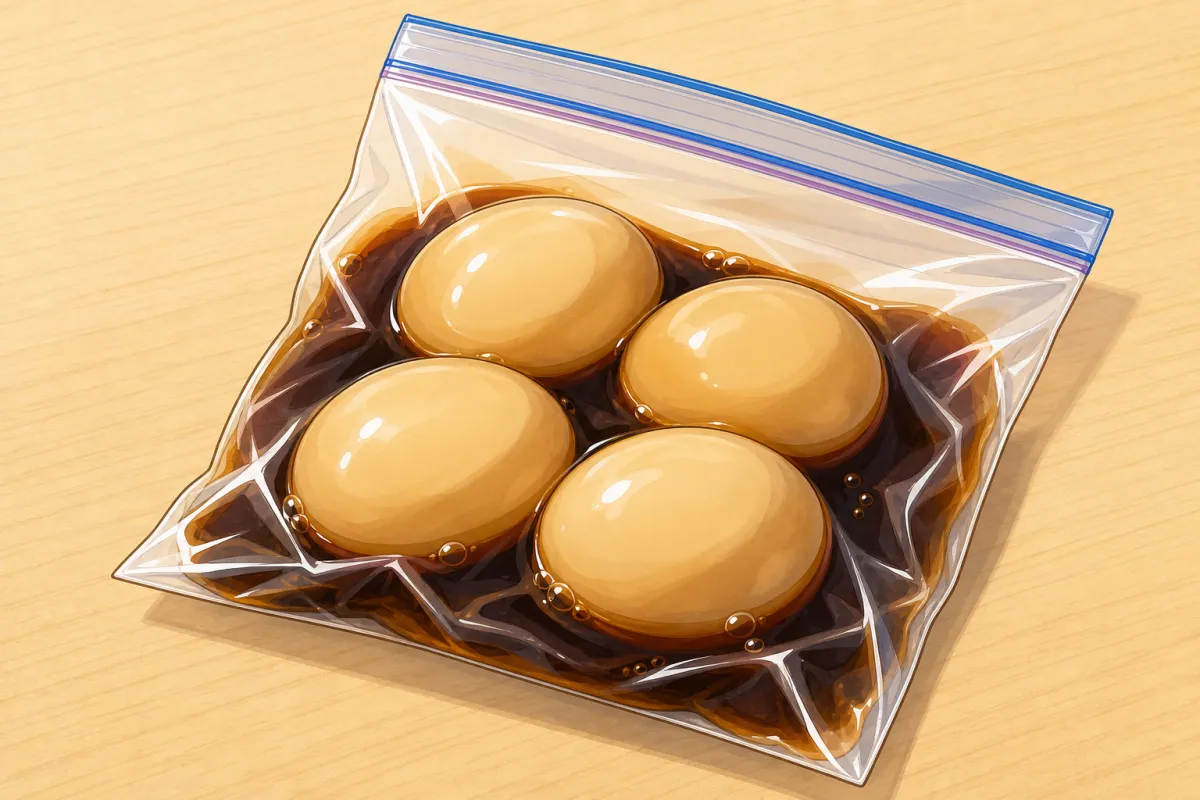 Marinate the bakudan eggs (ahead)