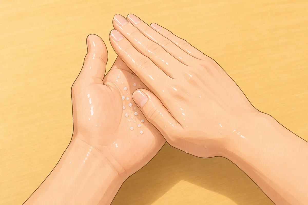 …and rub the salt over both palms.