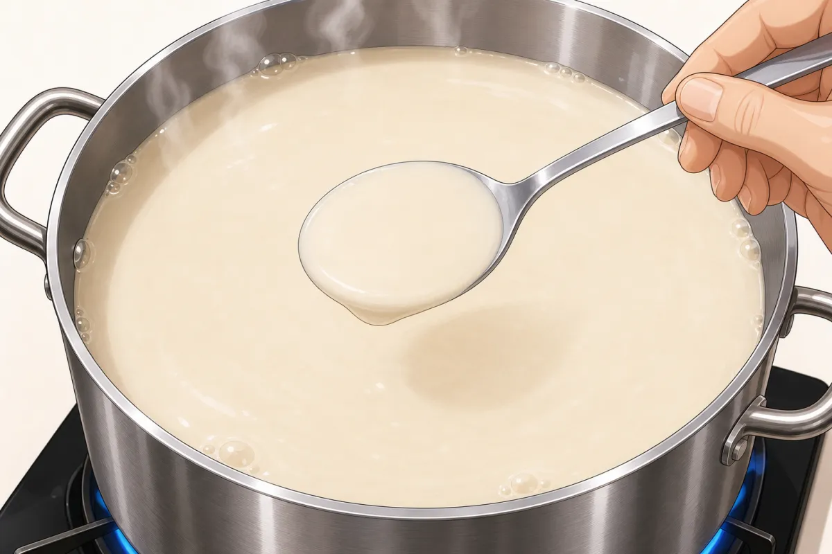 It should coat a spoon. Thin? Boil it down hard.