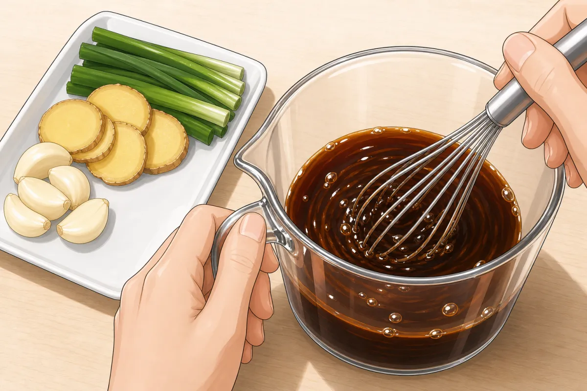 Stir the marinade until the sugar is gone.