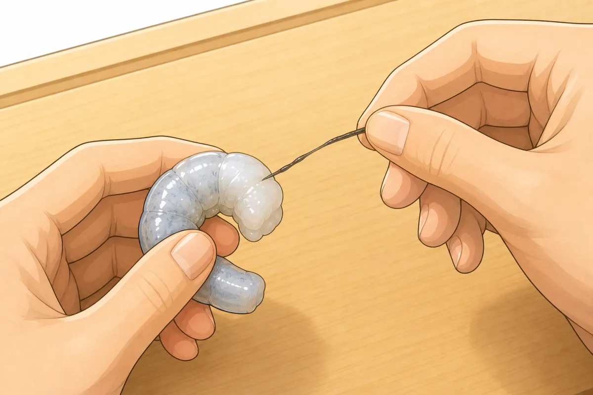 Lift the vein out with a skewer; curl it.
