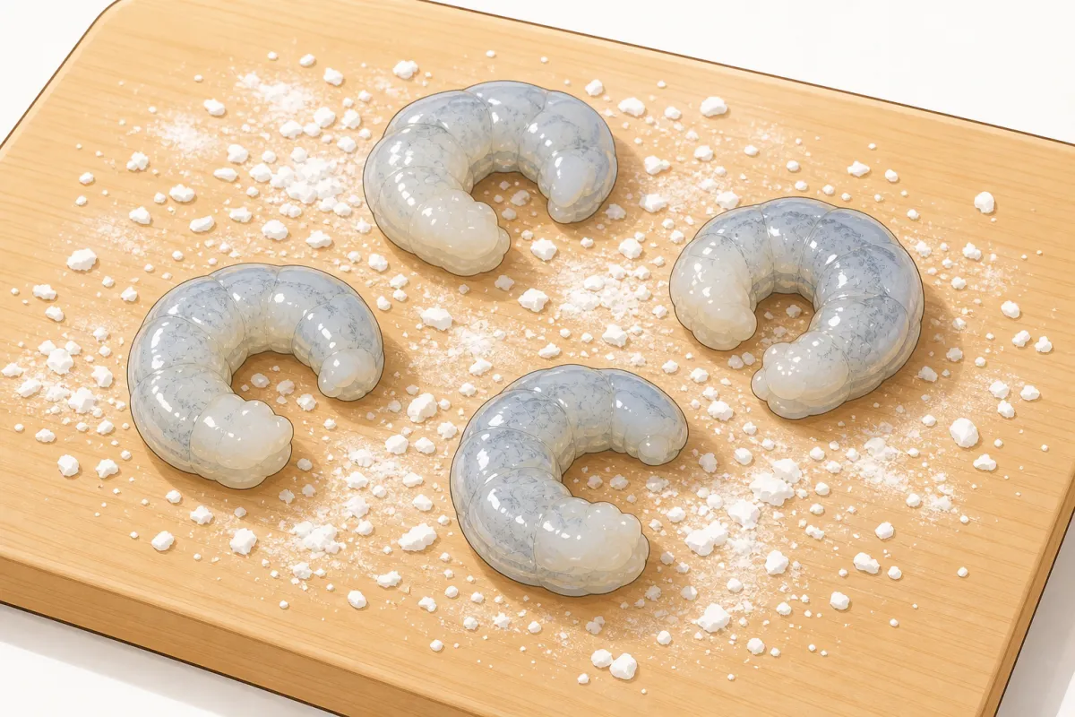 Starch board and crumbs