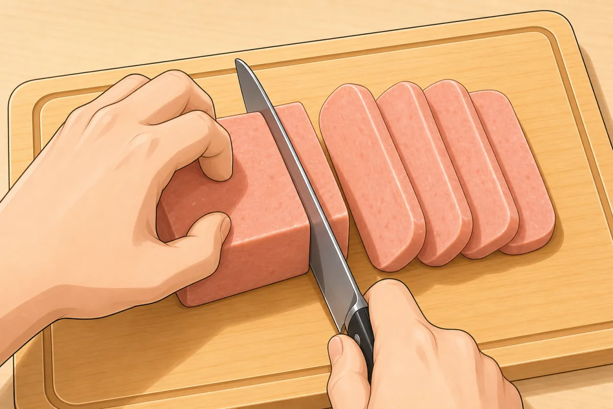 Cut the block into 8 even slices, about 1 cm thick.