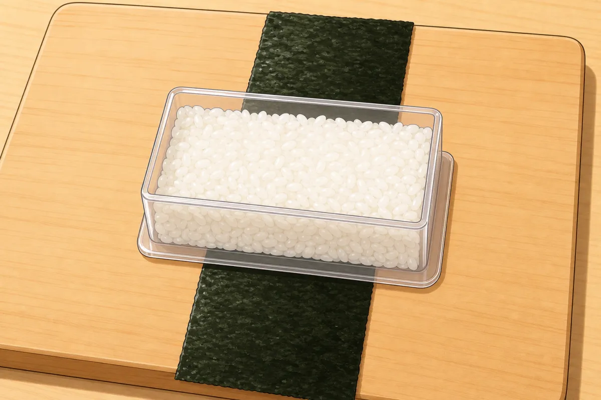 Rice into the mold