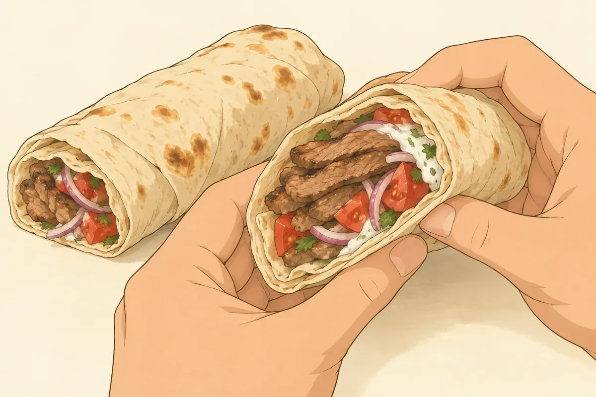 Kuzu tantuni-style wraps (quick lamb wraps)