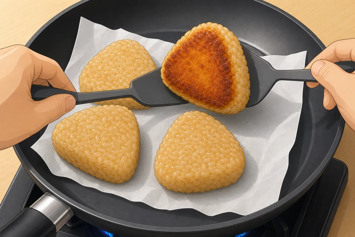 Leave each side until it's crisp and browned, then turn it with two spatulas.