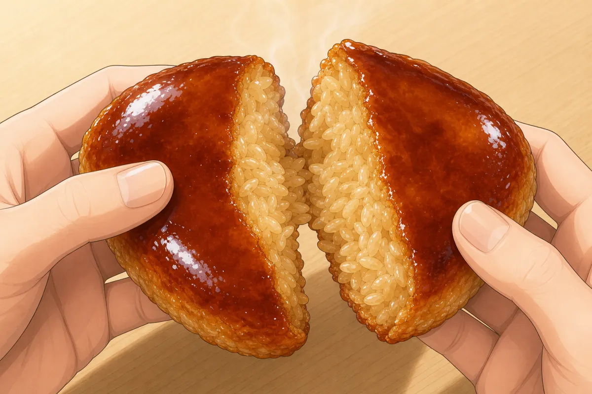 Break one open: crackling crust outside, soft steaming rice inside.